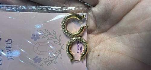 Chunky Gold Pave Hoop Earrings