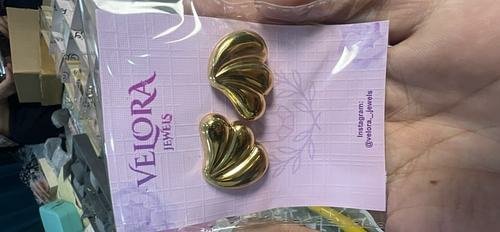 Gold Shell Dome Stud Earrings