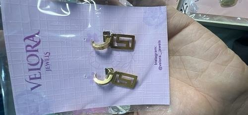 Gold Rectangle Drop Earrings