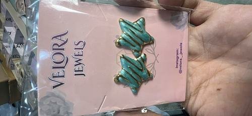 Malachite-Green Star Stud Earrings