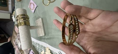 Crystal Inlay Twist Bangle
