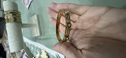 Crystal Station Gold Bangle
