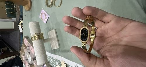 Black Stone Statement Hinged Bangle