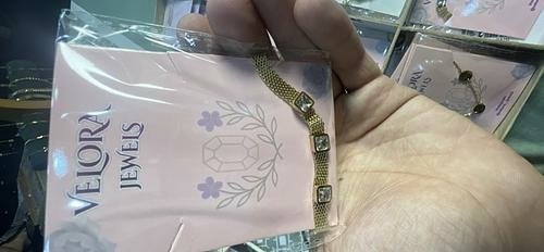 Flat Link Crystal Accent Bracelet